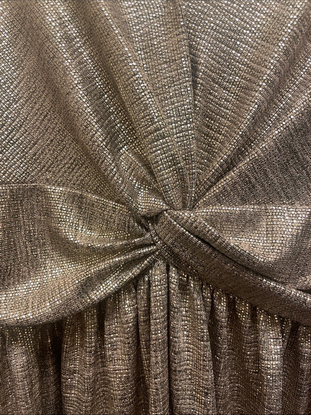 Metallic Cinch-Front Dress - Champagne - Picture 7 of 9